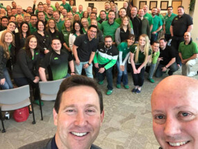 Picture of Jon Gordon with ICCU Team members.