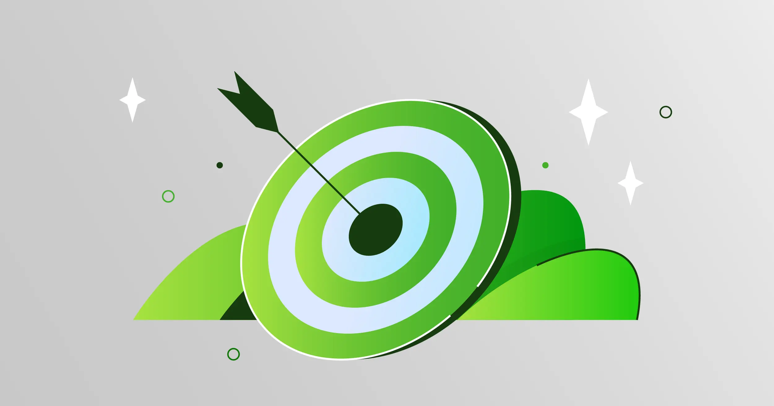 A green target with an arrow in the center.