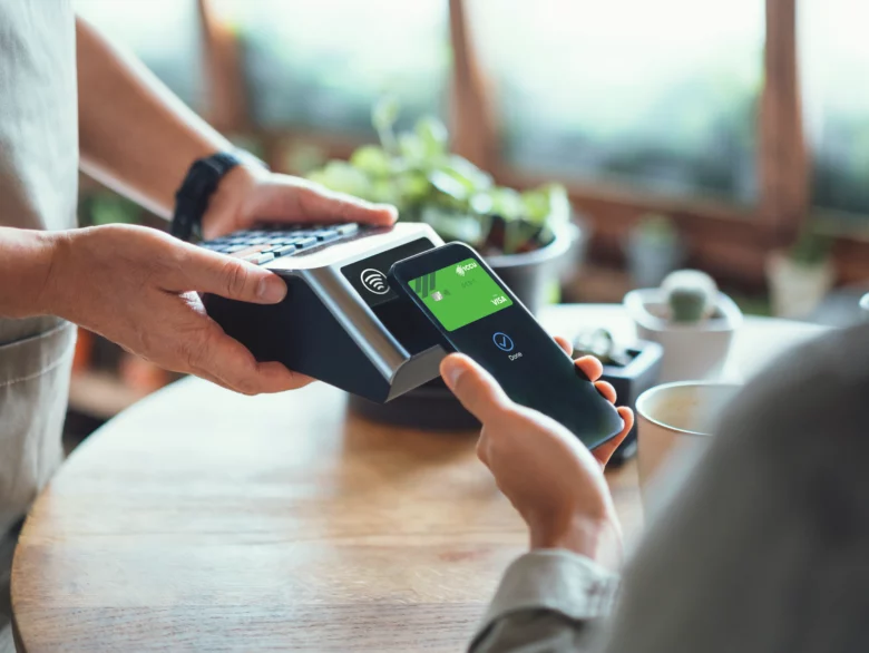 Person paying with their phone